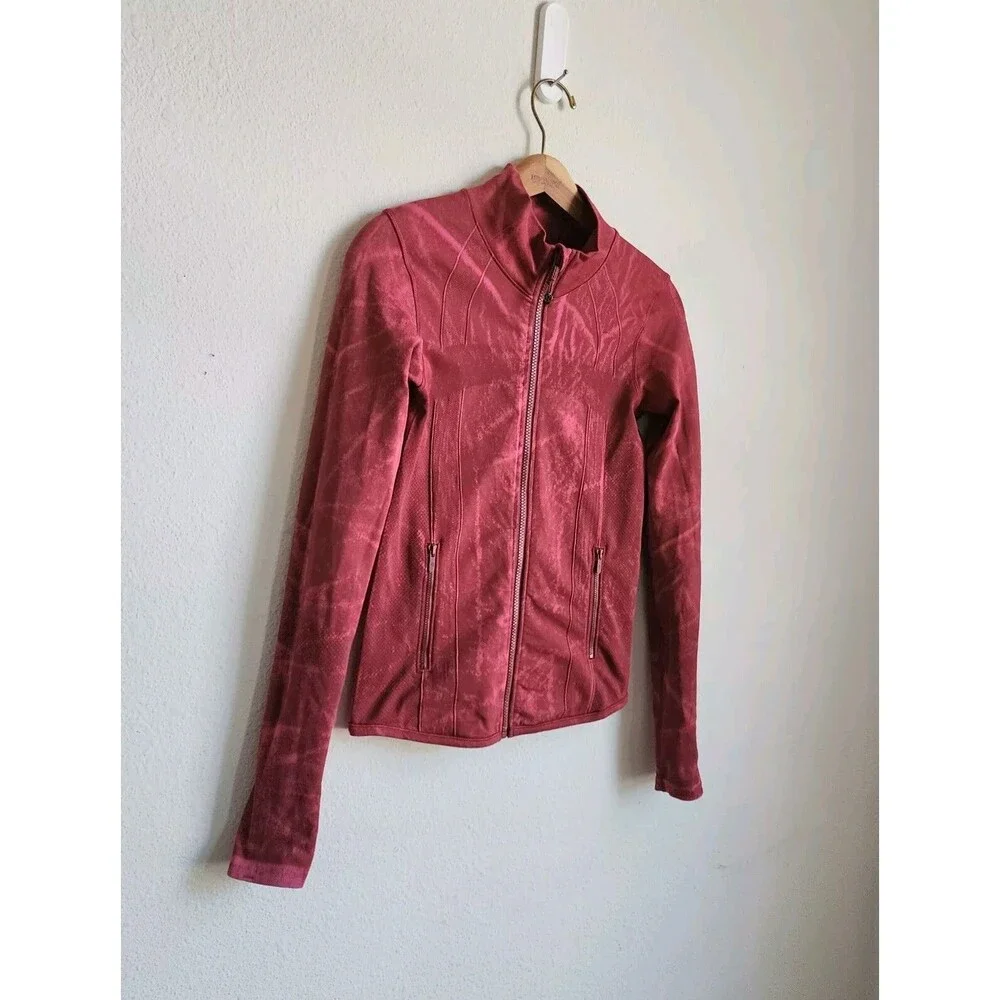 Lululemon Womens 6 Ebb‎ to Street Define Jacket Wash Stone Chianti Red EXCELLENT - Picture 3 of 15